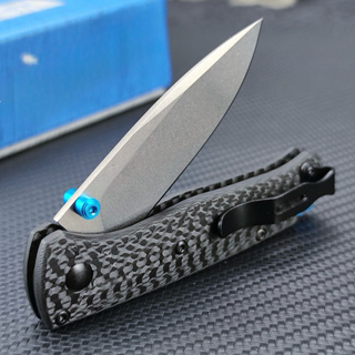 Canivete Premium Lamina S-35V Cabo em Fibra de Carbono em Oferta na Shopee