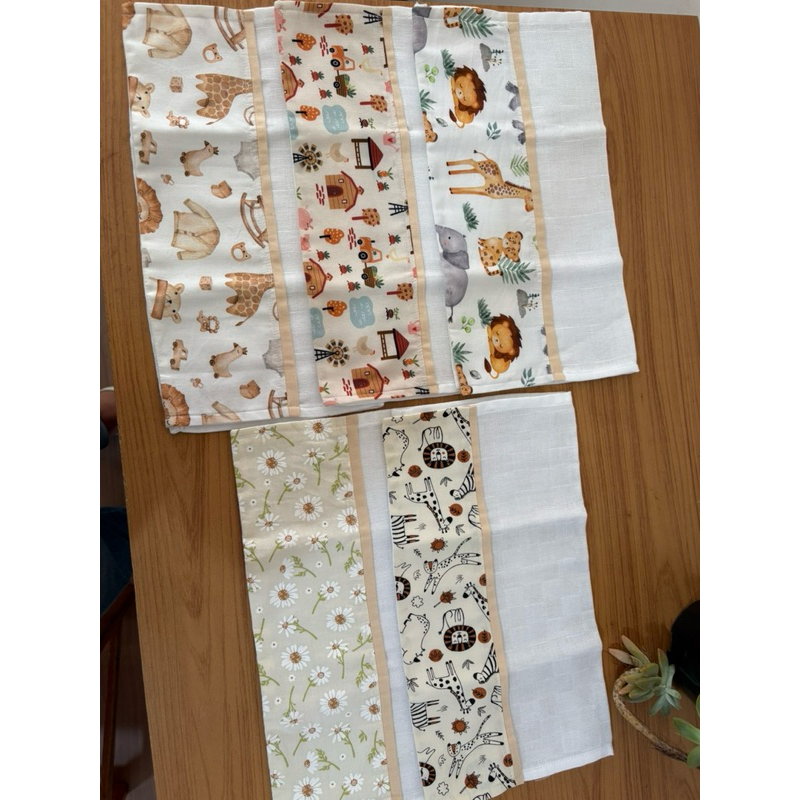 Kit 3 Toalhinhas de Boca para Bebê 100% Algodão | Fralda de Pano Quadriculada 35x35 com Debrum