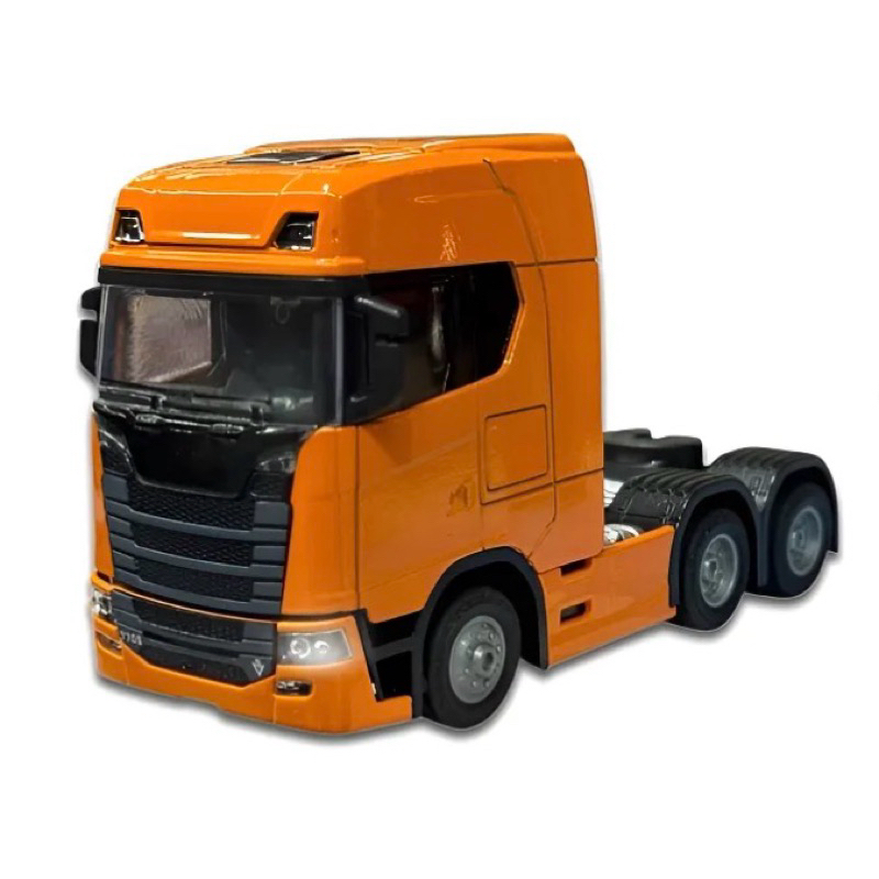 Miniatura Caminhão Scania V8 770 S Trucado - Com Som E Luz Laranja - Escala 1/50