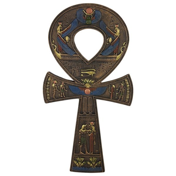 Cruz Egípcia Ankh Ansata Chave Da Ressurreição Enfeite Parede  Decorativo Egito Em Resina 38cm