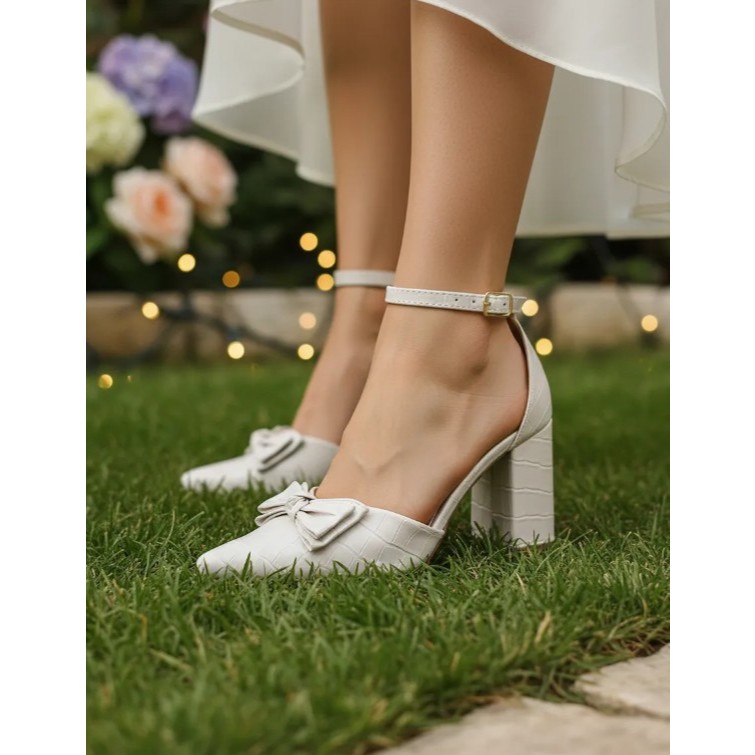 SCARPIN SALTO GROSSO ALTO BLOCO CONFORTÁVEL PALMILHA CONFORT FIVELA BICO FINO em Oferta na Shopee