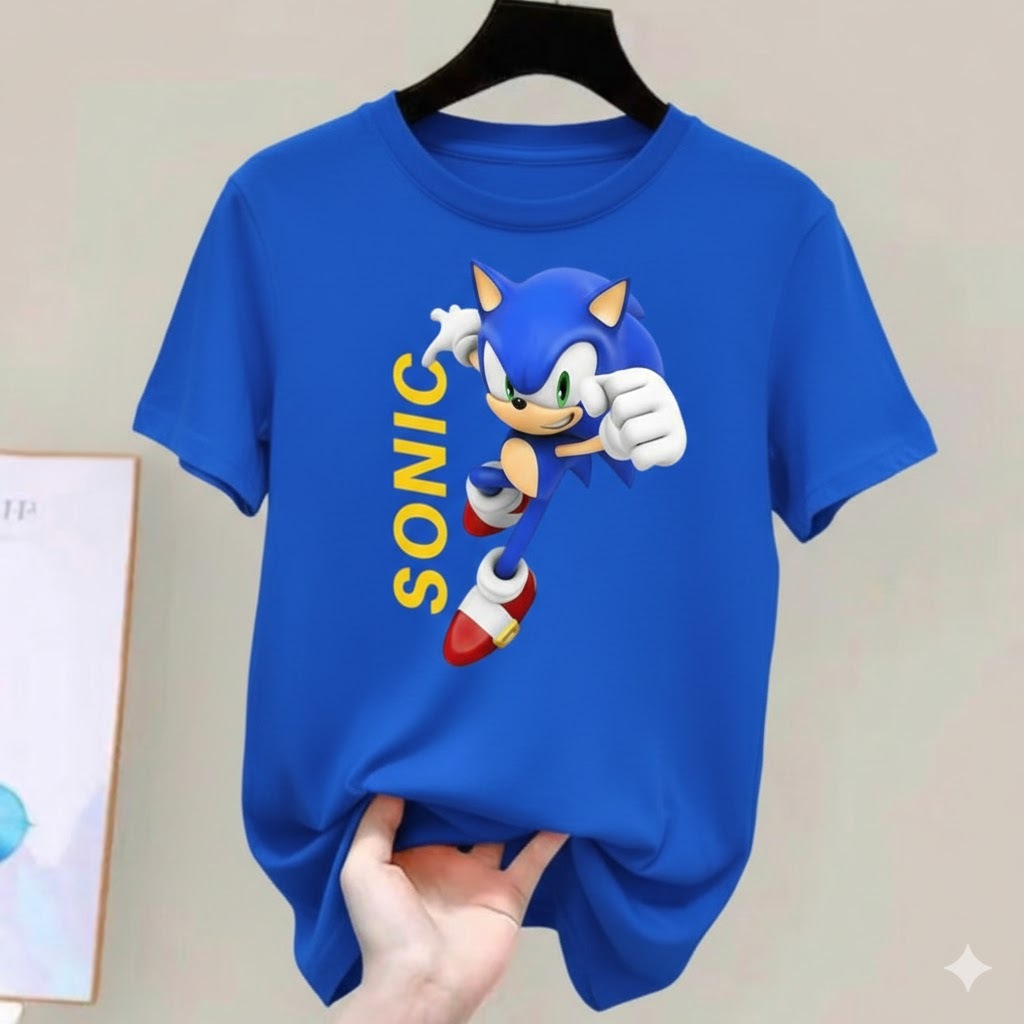 SONIC - CAMISETA Fantasia Infantil Personagens Meninos Tails Knuclkes Shadow Amy