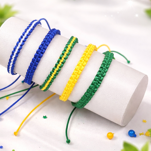 Pulseira em Macramê Cores do Brasil | Especial Copa do Mundo