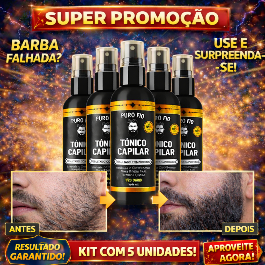 Kit 5x PRO BARBER Tônico Capilar antiqueda 120ml Serum de Crescimento Cabelo Barba Sobrancelha Envio Imediato