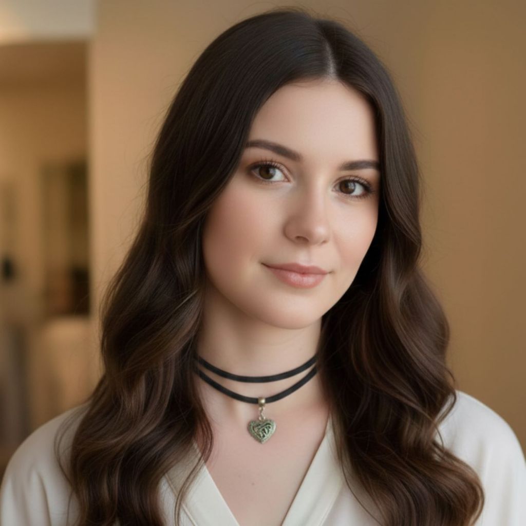 Gargantilha de Duas Voltas Couro Choker Coração Bijuterias Femininas