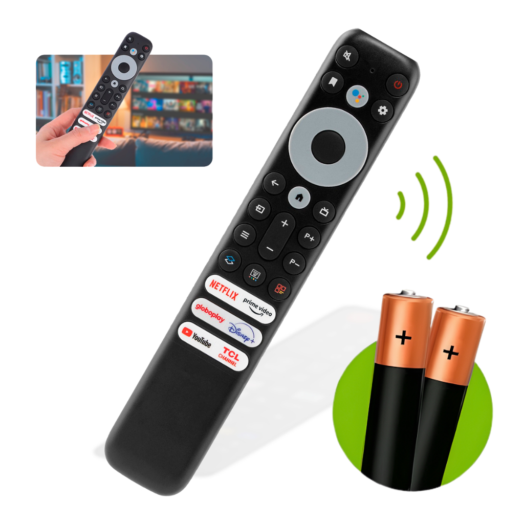 Controle Remoto Tv Tcl Smart Netflix Globoplay Prime Disney + 2 Pilhas em Oferta na Shopee