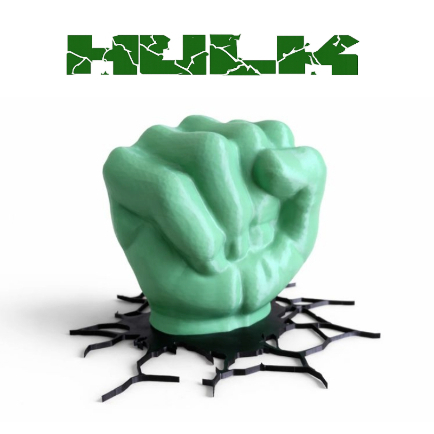 Mão Hulk 3D Decorativo | Mão do Hulk | Hulk Smash | Decoração Geek para Parede ou Mesa