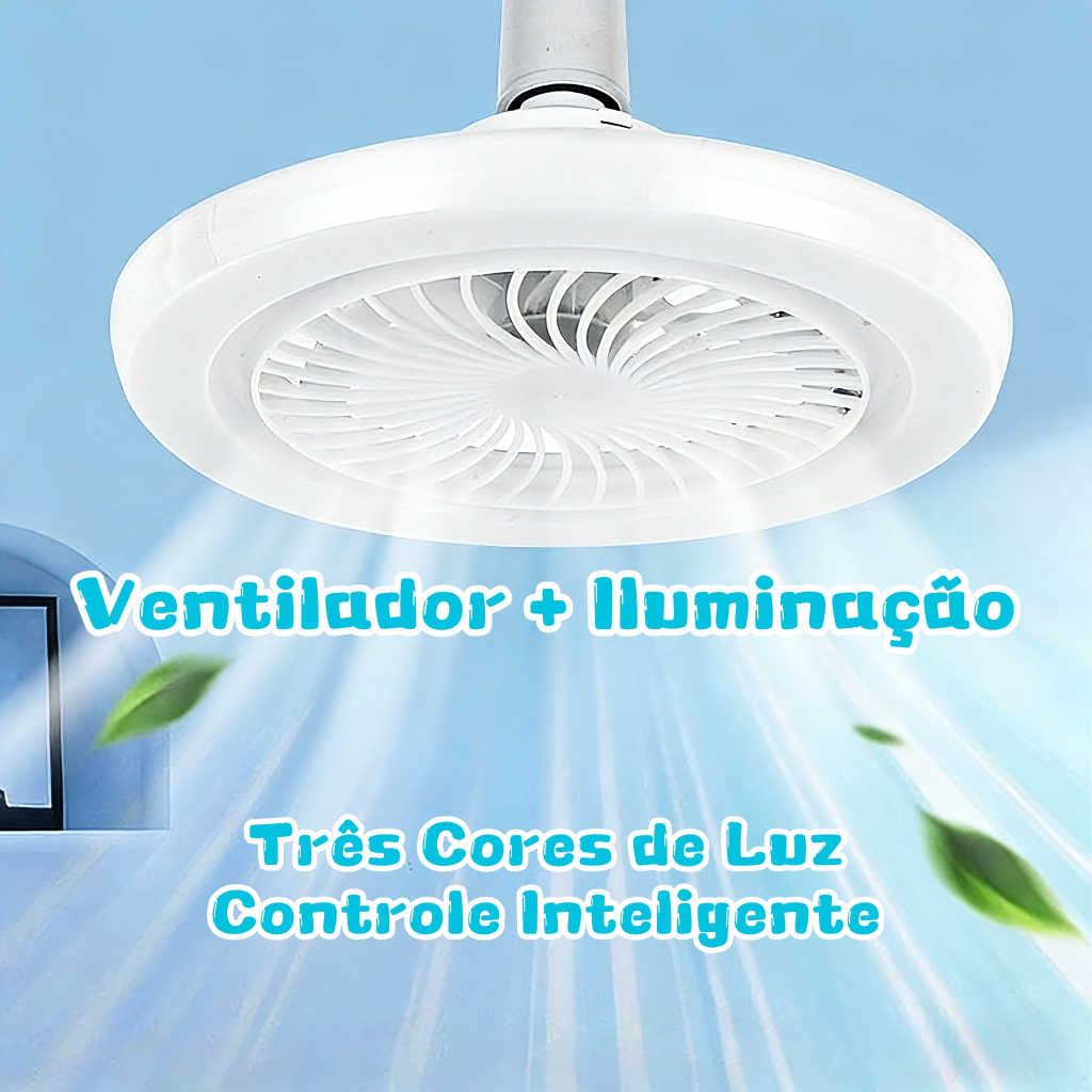 Ventilador De Teto Com Led Lâmpada Novo Com Controle Led 30W em Oferta na Shopee