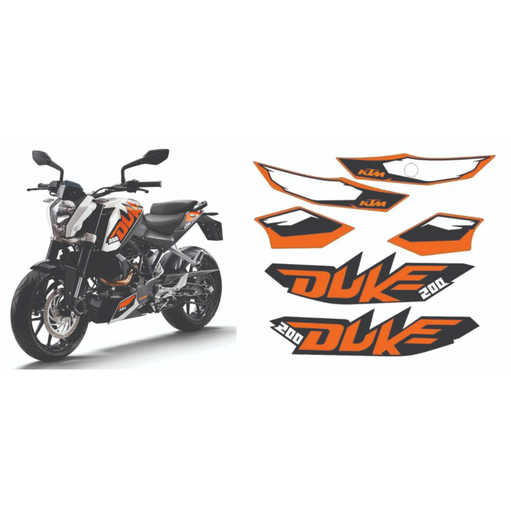 Adesivo Tanque + Rabeta Laranja Ktm Duke 200