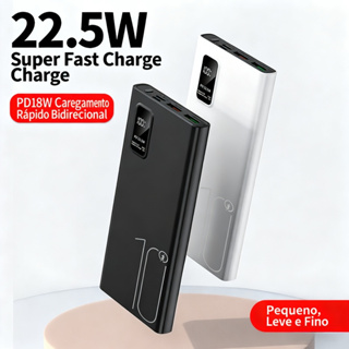 Carregador Portátil  Power Bank 10000mah Ultra Fino Pequeno e Portátil Carga Rápida para Múltiplos Dispositivos em Oferta na Shopee
