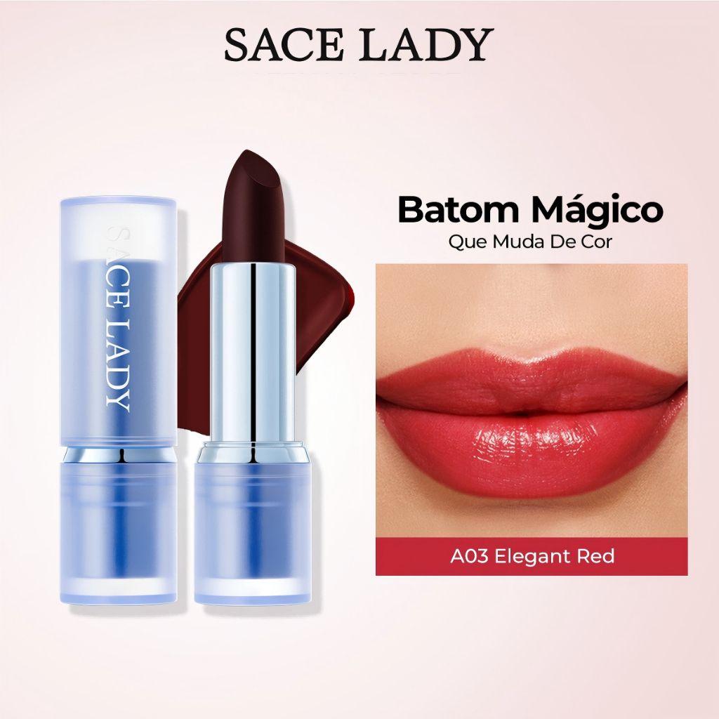 Batom Mágico SACE LADY  hidratante labial de longa duração brilho em Oferta na Shopee