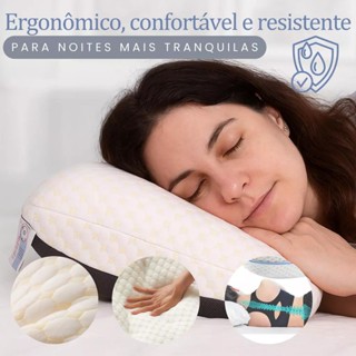 Travesseiro Látex Natural Tamanhos 75x45x8 Cor Branco em Oferta na Shopee