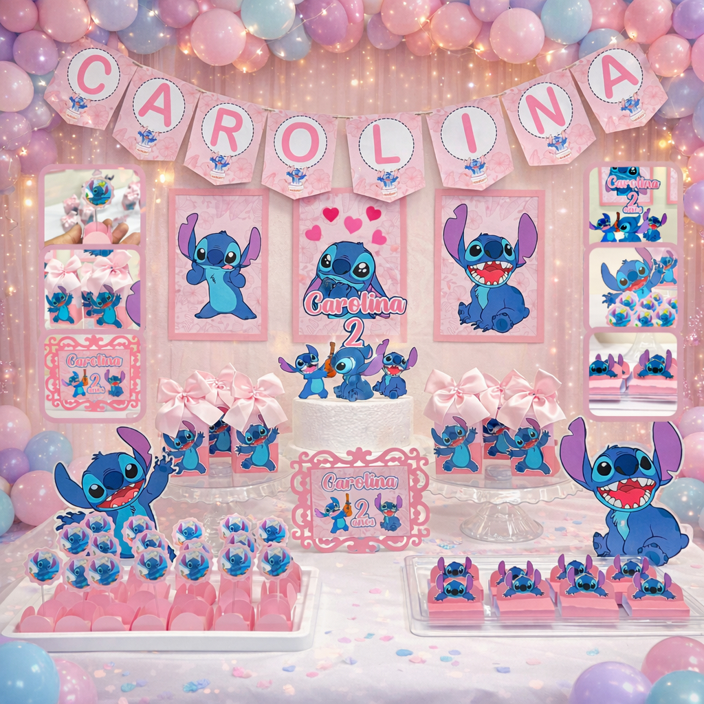 Kit Festa Stitch Personalizado | Só Bolinho | 100 itens  |  Lembrancinha  |  Aniversário