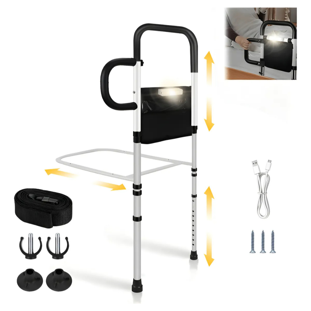 Auxiliar Cama Anti-Queda: Luz Sensor + Ventosa Haste + Cinto - Ajustável, 150kg Suporte Idosos e Crianças em Oferta na Shopee