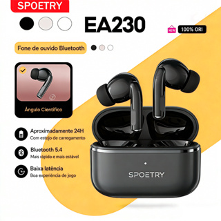 SPOETRYFones De Ouvido EA230 Verdadeiro Sem Fio Mini Fone Bluetooth 5.4 Para Jogos De Baixa Latência Controle Toque Bate em Oferta na Shopee