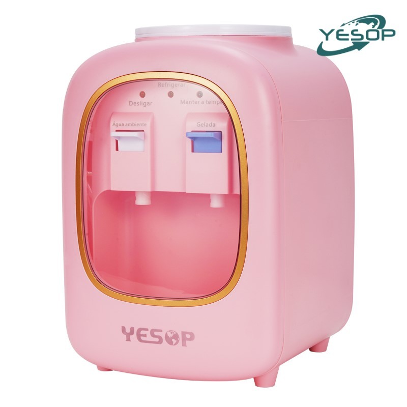 YESOP Bebedouro De Mesa Gela Água Refrigerado Elétrico Bivolt Galão 10°-32° Cor Rosa 127V/220V em Oferta na Shopee