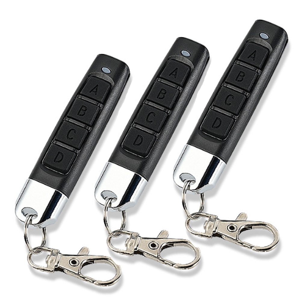 3pcs Controle Remoto Universal para Portão Elétrico Eletrônico Garagem com Chaveiro 433mhz 4 Botões
