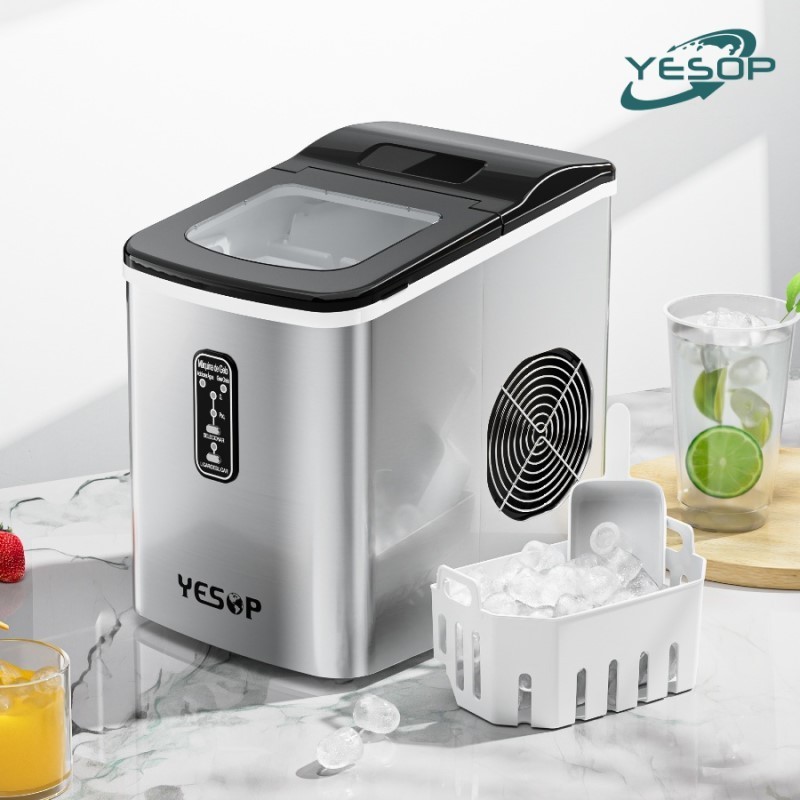 YESOP Máquina De Gelo 12kg Turbo Ice Premium 127V Portátil Inox