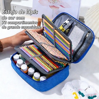 Estojo De Lápis Táctico Feminino/Masculino Nylon Grande Box Escolar 2 Compartimentos em Oferta na Shopee