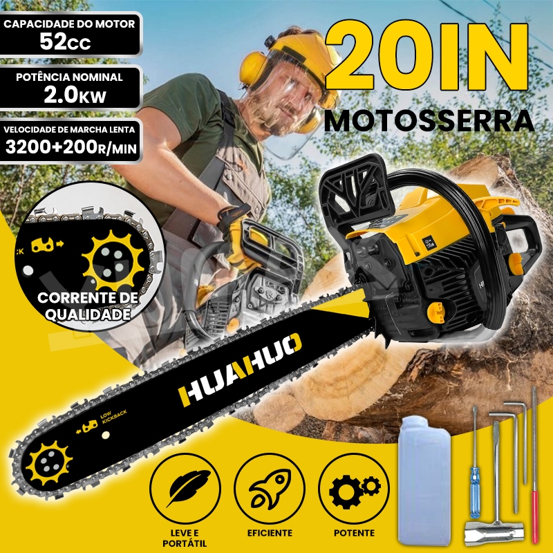 MOTOSSERRA A GASOLINA 52CC SABRE 20/22/24 POLEGADAS 55CM MOTO SERRA