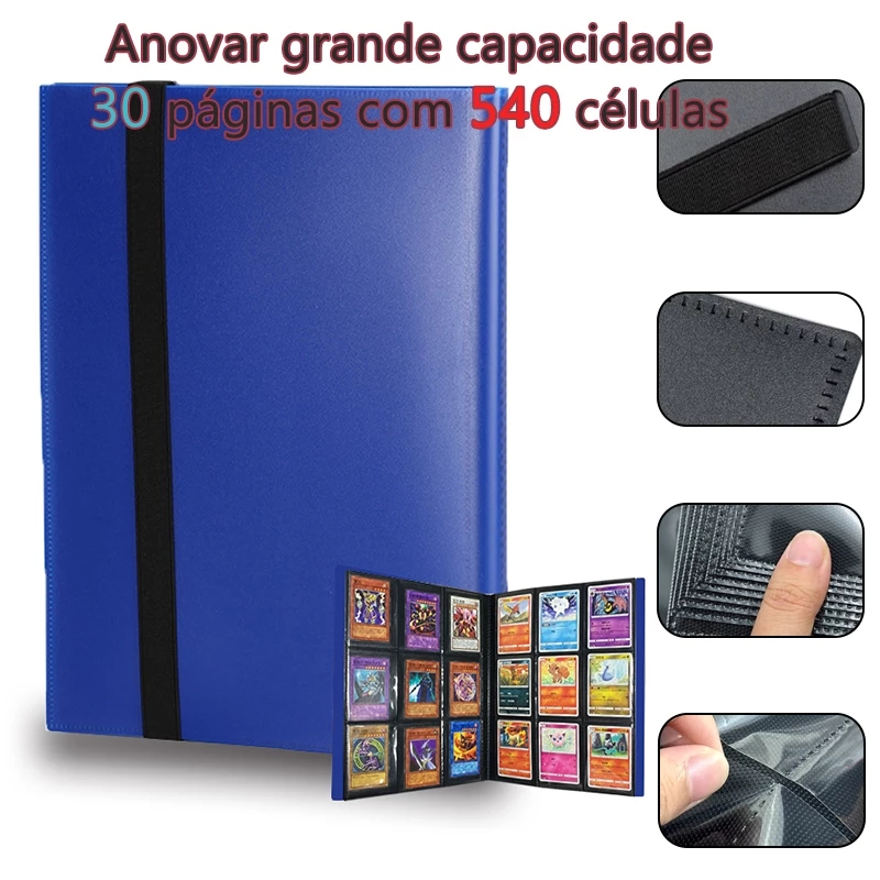 Fichário Álbum Grande para Cards YuGiOh - Cabem 540 cartas - Pasta Porta Cartas cards