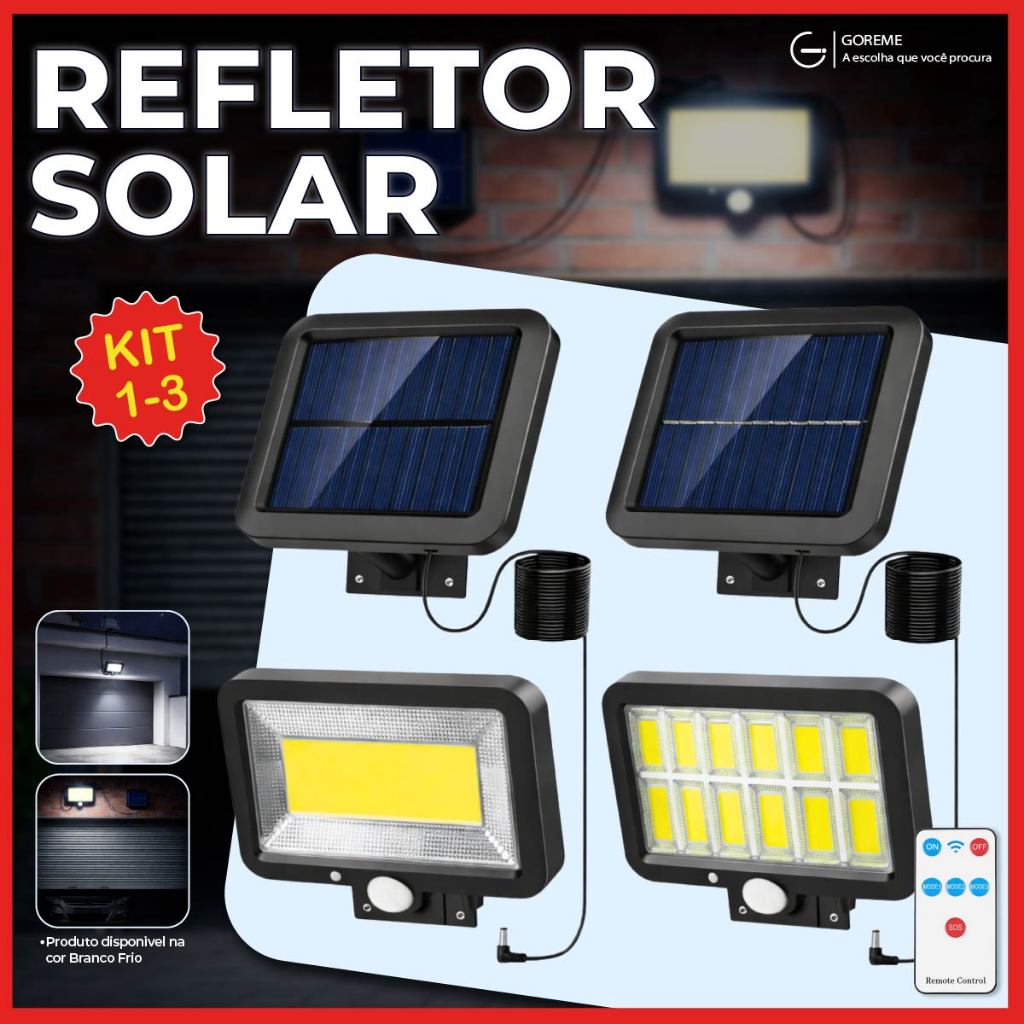 Refletor Solar com Sensor de Presença Automático de Parede Resistente à Chuva em Oferta na Shopee