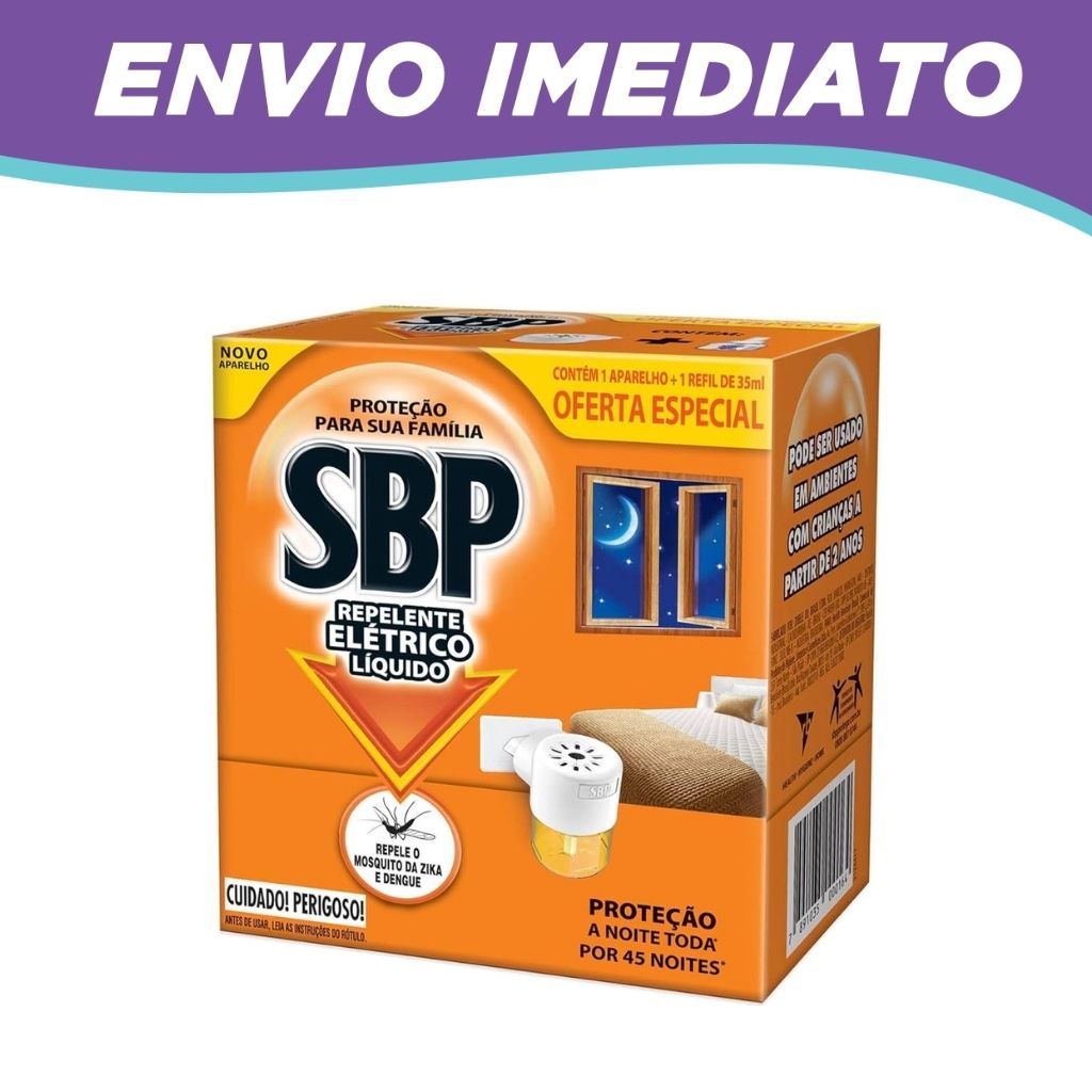 Sbp Repelente Elétrico Líquido 45 Noites Aparelho + Refil