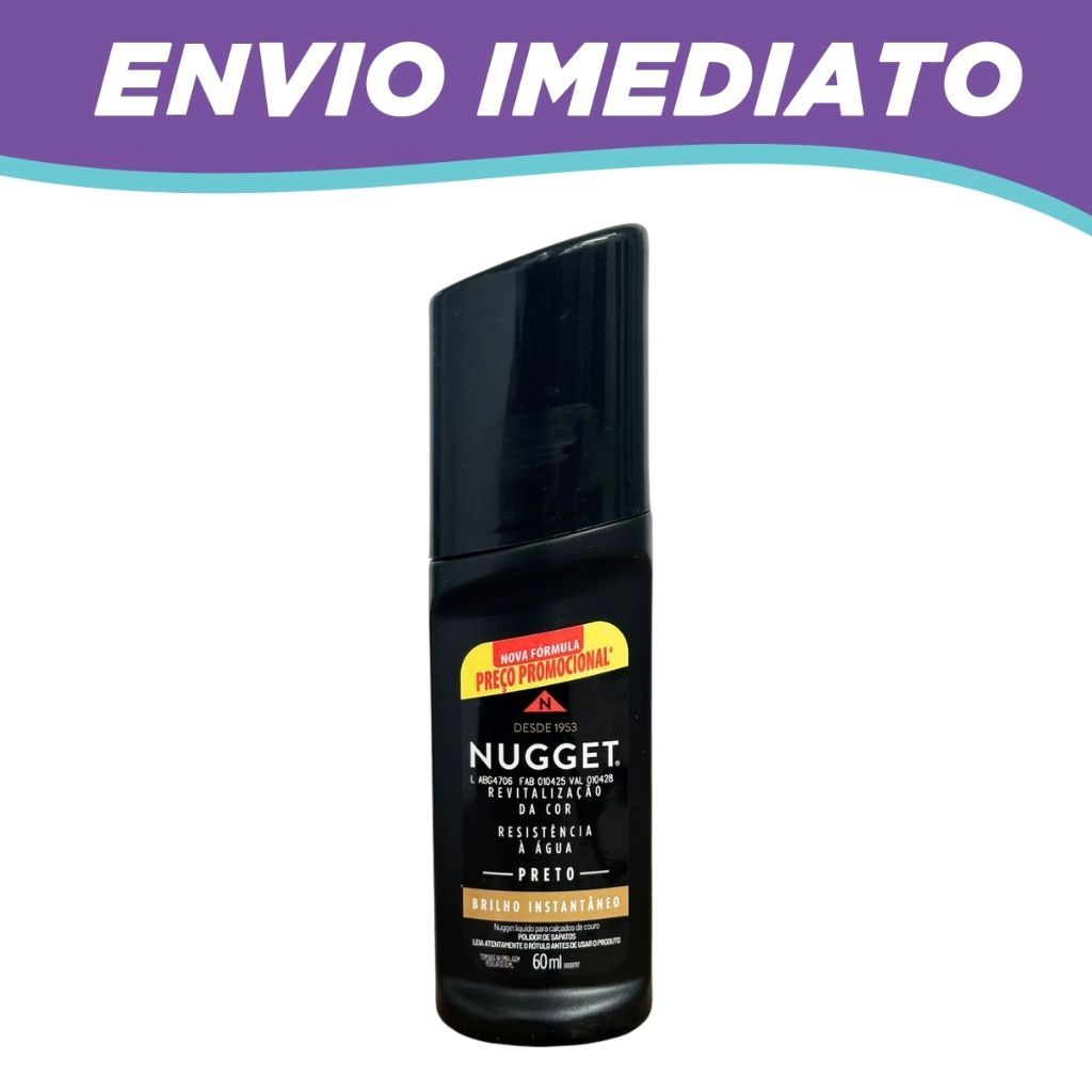 Polidor De Sapato Líquido Nugget 60ml - Preto