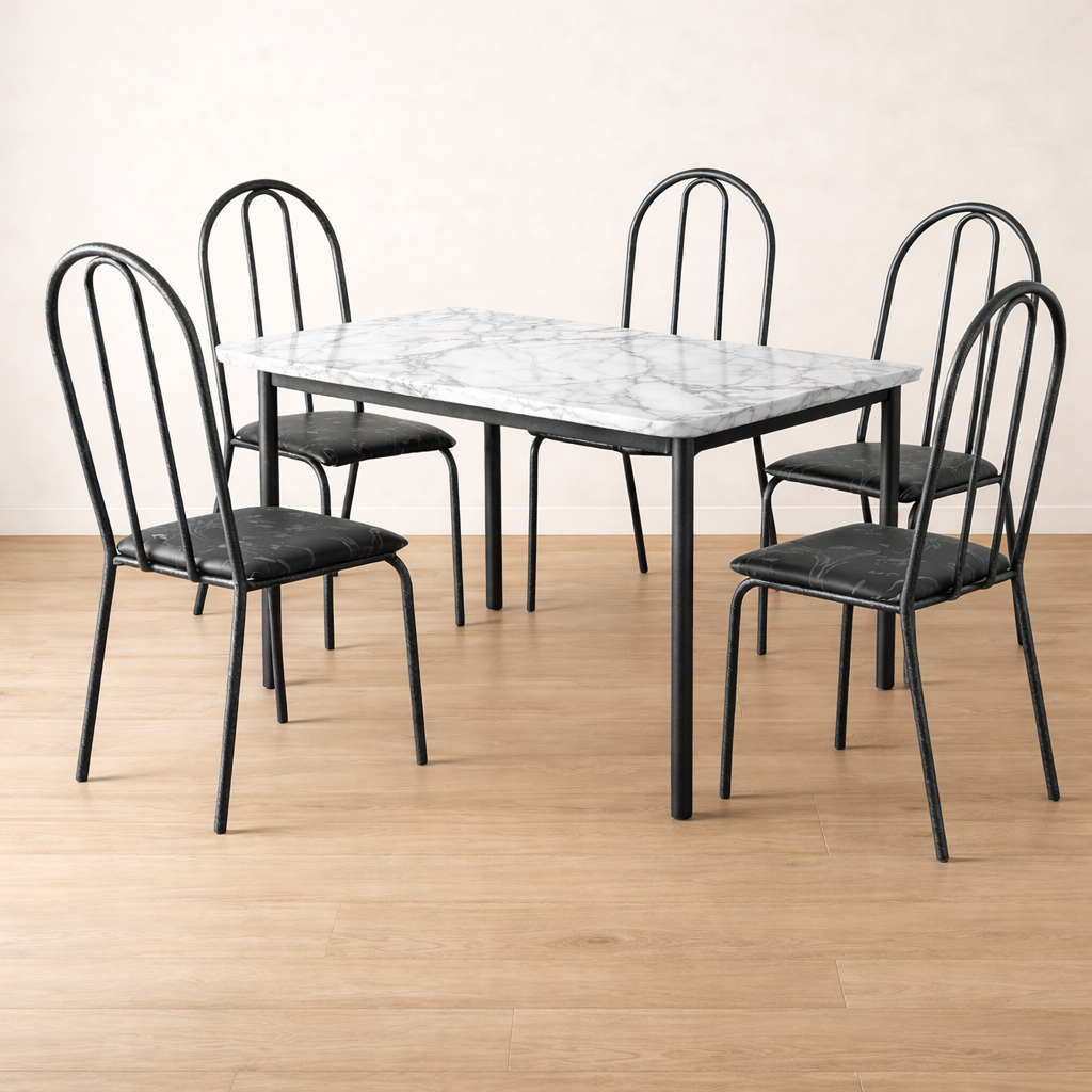 Kit 4 Cadeiras de Jantar Para Cozinha Preta Florida Tubolar Cozinha Mesa Resistente em Aço em Oferta na Shopee