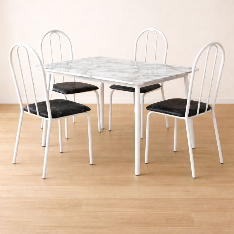 Kit 4 Cadeiras de Jantar Cozinha Sala Área Buffet Branca Florida Tubolar Mesa