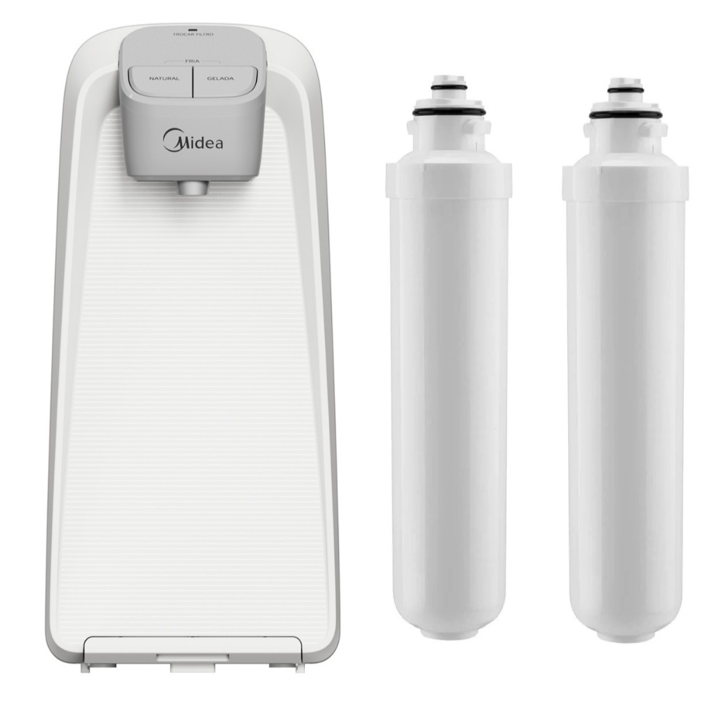 Purificador de Água Midea Slim Pure Branco Bivolt + 2 Filtro Refil Reserva Original em Oferta na Shopee