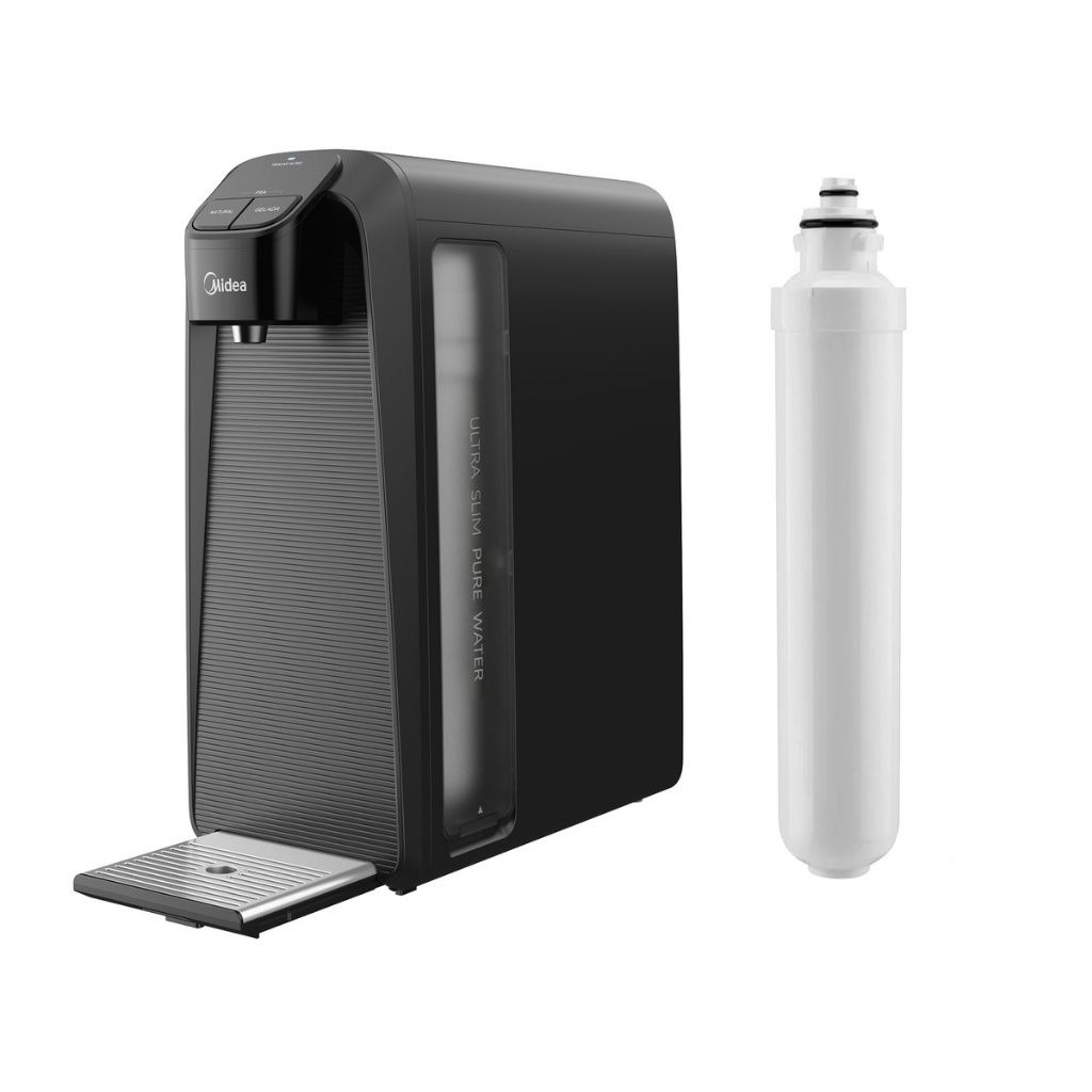 Purificador de Água Midea Slim Pure Preto Bivolt + 1 Filtro Refil Reserva Original em Oferta na Shopee