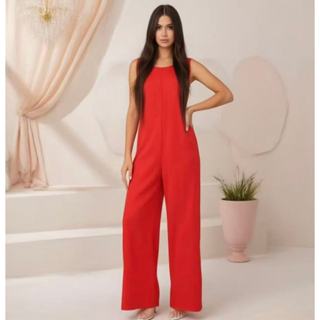 Macacão Feminino Longo Regata Duna Pantalona M G GG G1 em Oferta na Shopee