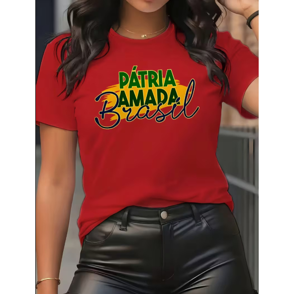 Camiseta Feminina T-shirt Copa Do Brasil 100% Algodão