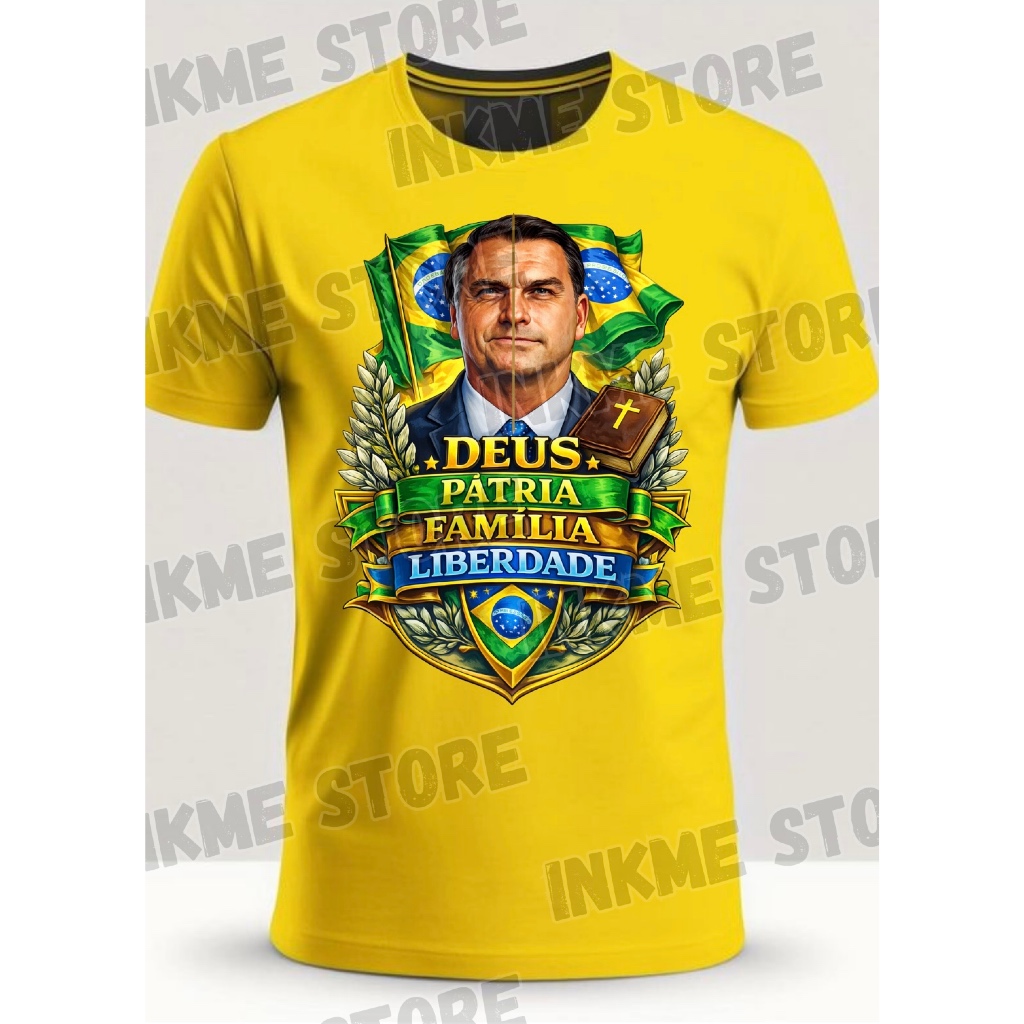 Camiseta camisa Brasil Bolsonaro direita conservadora patriota bons costumes feita em algodão100%top