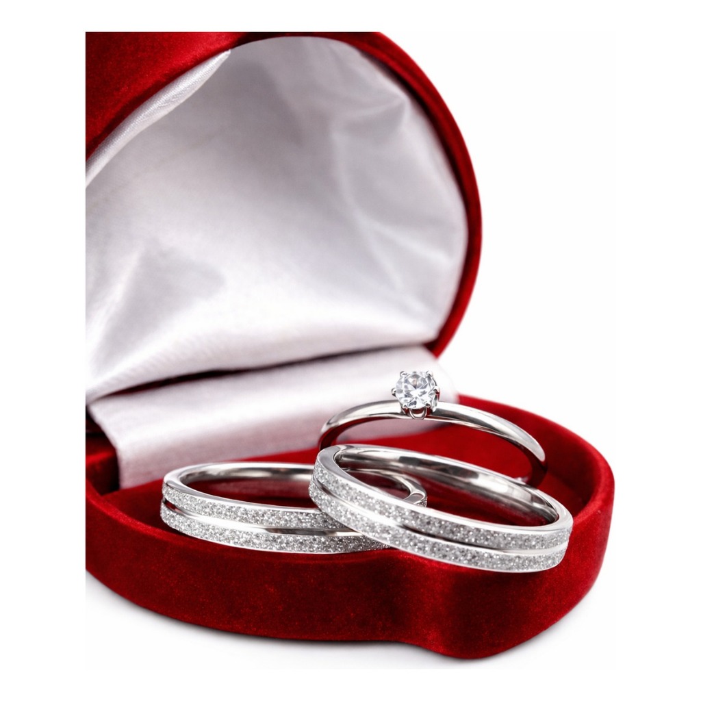 Par Aliança Prata Fina 4mm jateada de Compromisso + Solitário em Oferta na Shopee