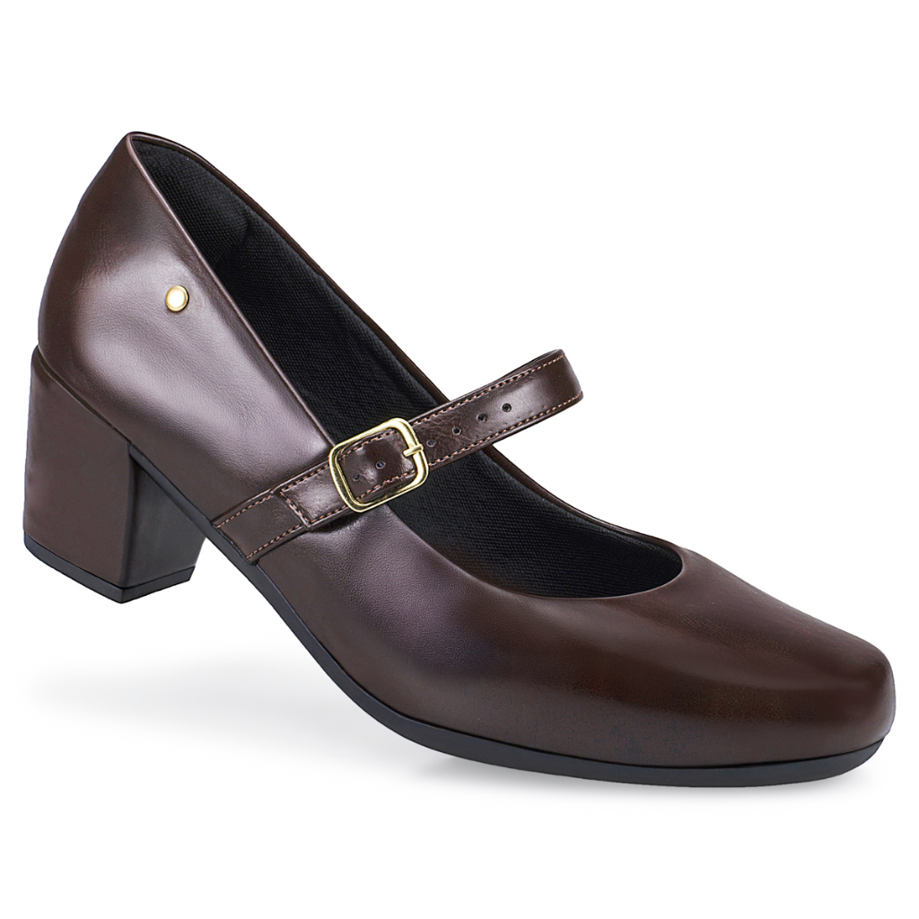 Sapato Feminino Boneca de Dança Salto baixo quadrado Bloco Confort Scarpin 6484 em Oferta na Shopee