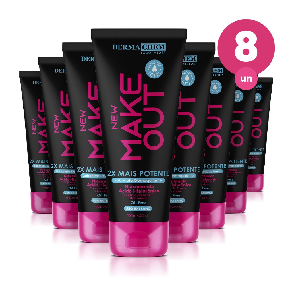 Kit 8 Sabonete Demaquilante New Make Out 100ml Dermachem