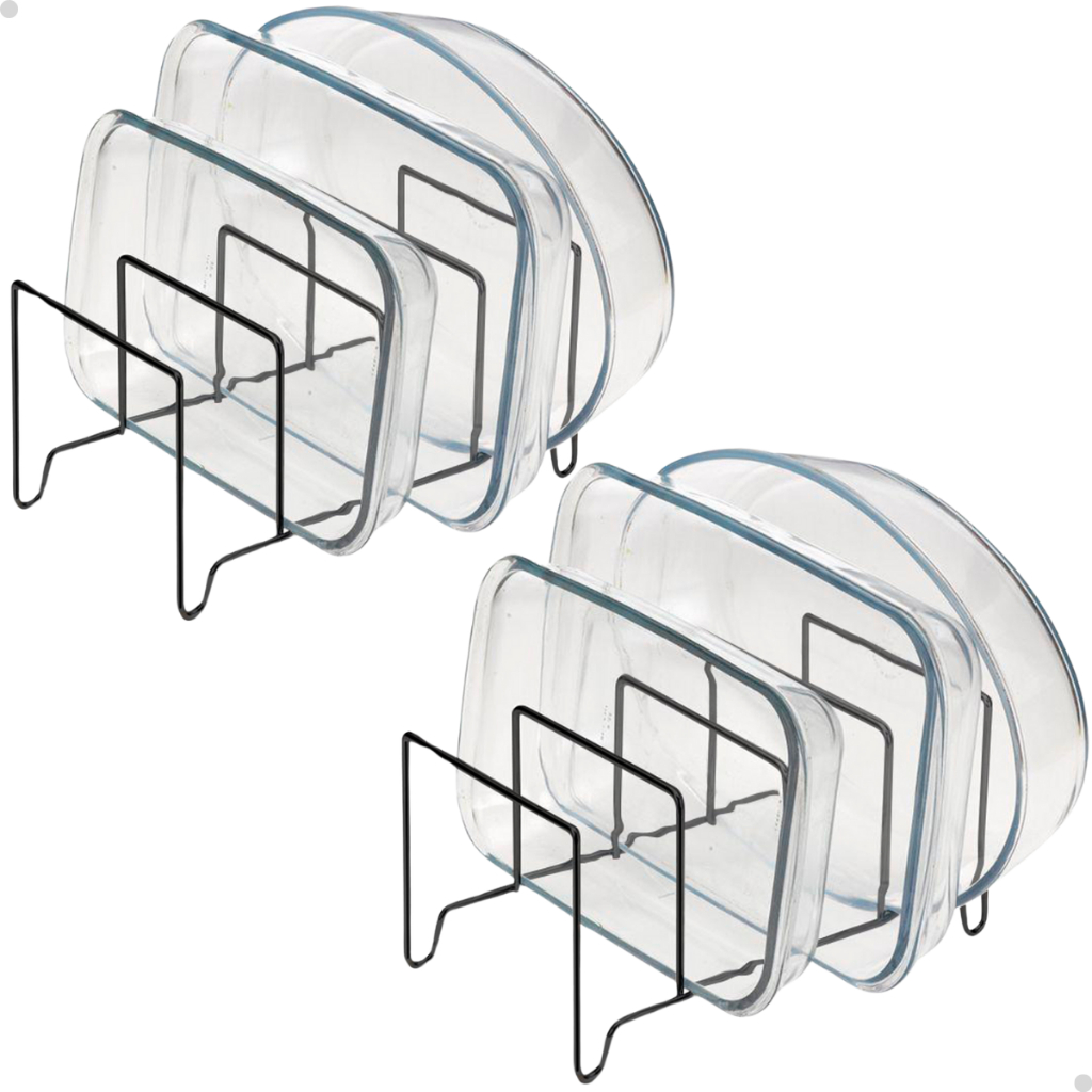 Kit 2 Suporte Organizador Porta Refratários Travessas Tampas Cozinha Casa em Oferta na Shopee