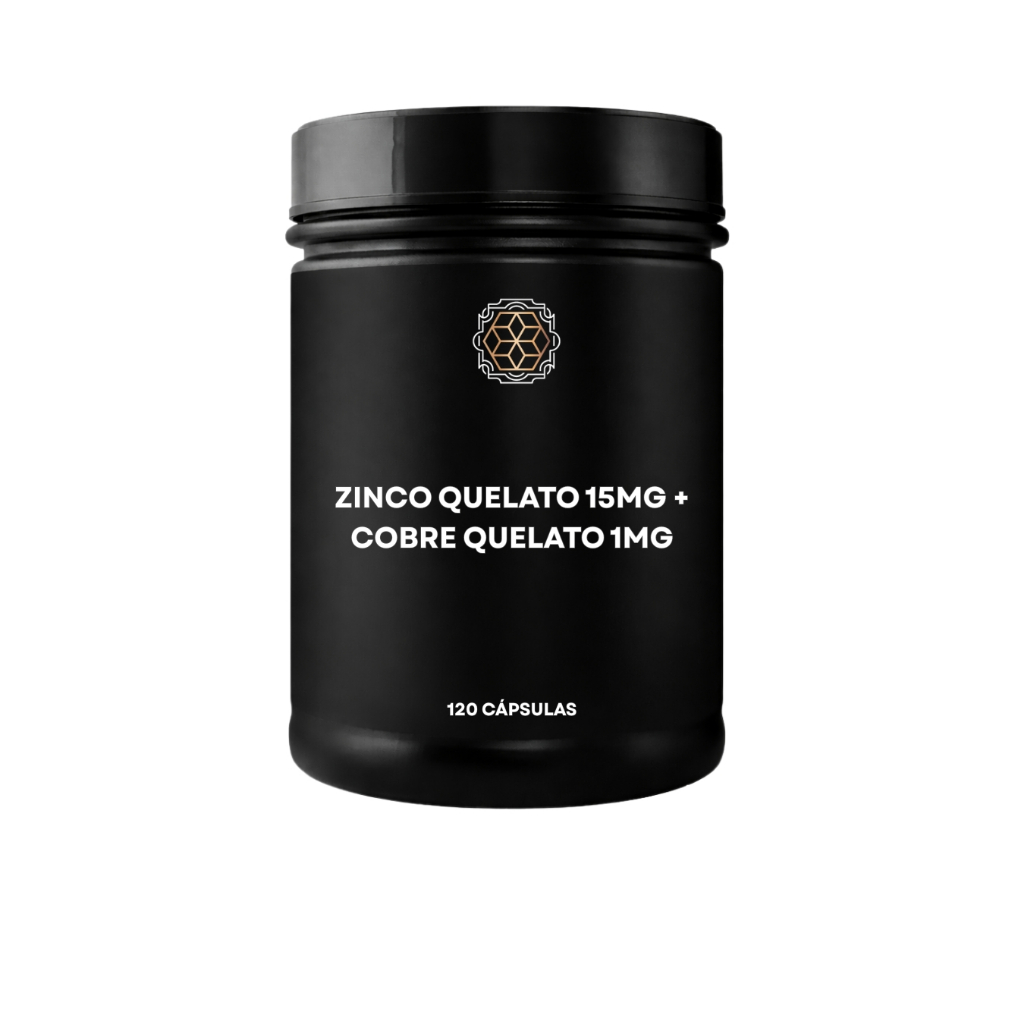 Zinco Quelato 15mg + Cobre Quelato 1mg 120 caps Wellbe Pharma