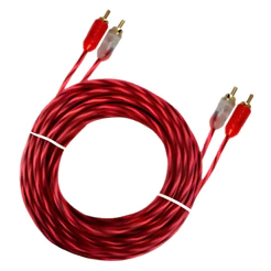 Cabo Rca 5 Metros Blindagem Dupla Vermelho Matte 4mm Injetado