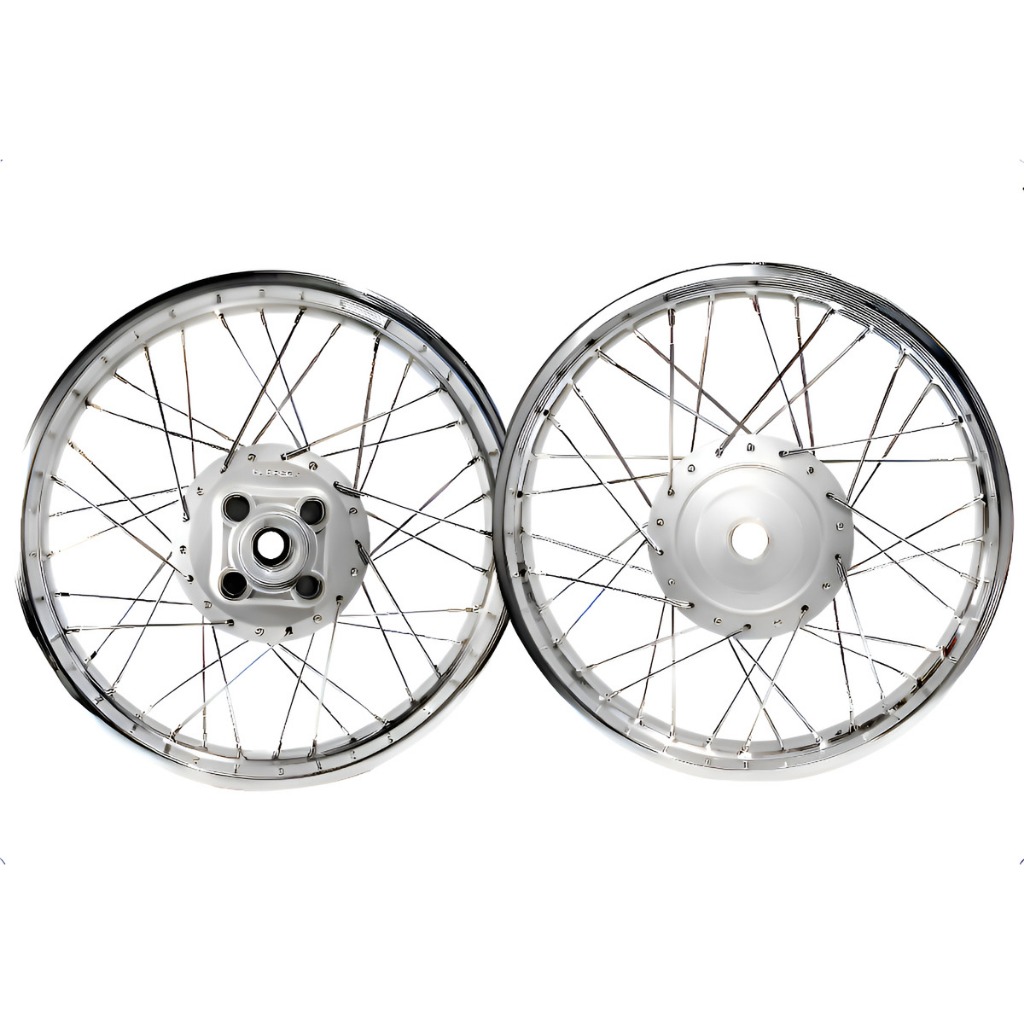 Par Jogo de Rodas Aro Cromado Raio 4mm Titan 125 00/04 Fan 125 05/08 Freio Tambor