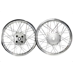 Par Jogo de Rodas Aro Cromado Raio 4mm Titan 125 00/04 Fan 125 05/08 Freio Tambor