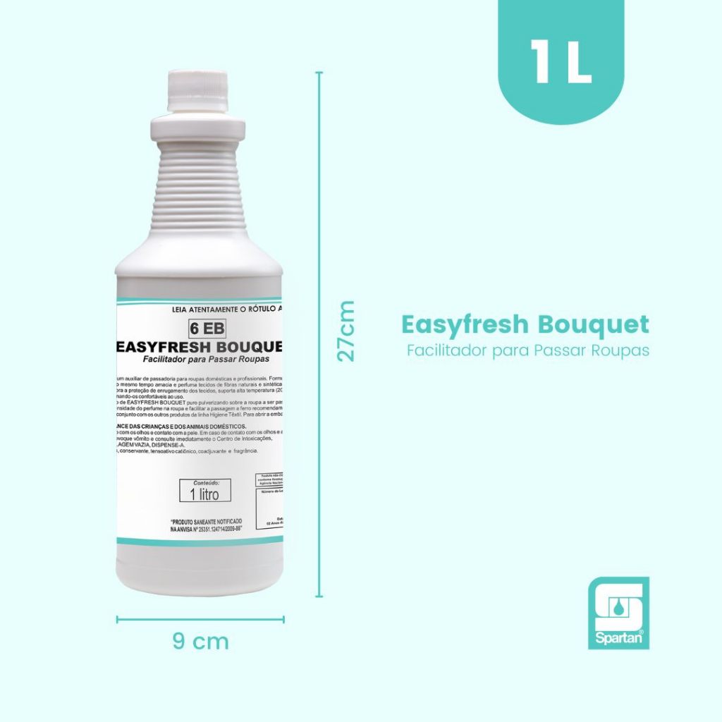 EasyFresh Finalizador De Passar Roupas Perfuma Cheiro De Rico Bouquet Spartan 1L em Oferta na Shopee