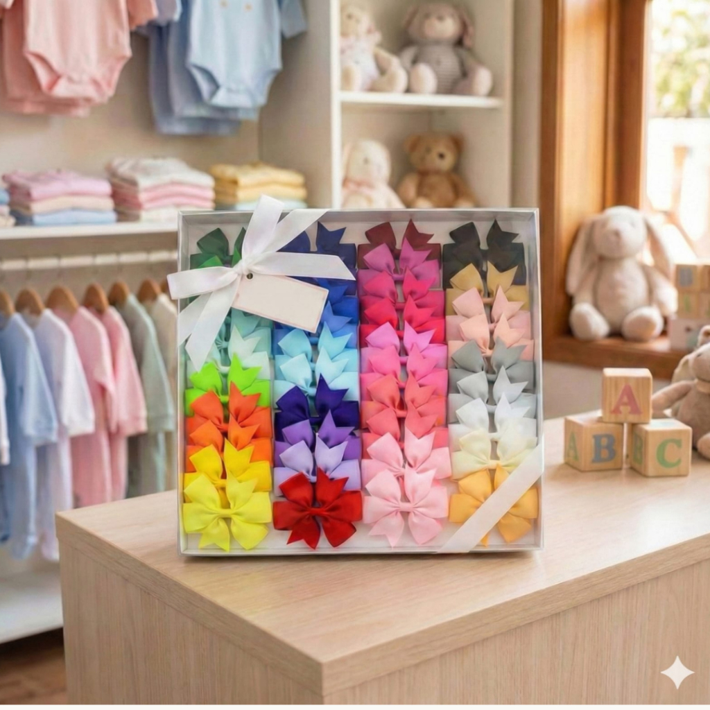 Kit 4, 6 ou 8 Laços com bico de pato presilha diversas cores infantil menina bebê estilo boutique