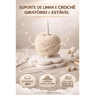 Suporte Giratório Novelo Crochê Barbante Suporta Novelo Até 1Kg em Oferta na Shopee