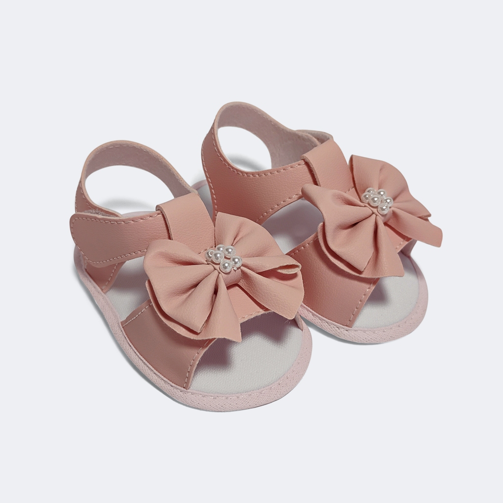 SANDÁLIA PARA BEBÊS RECÉM NASCIDO INFANTIL MENINA LUNI BABY  - LAÇO/ROSA
