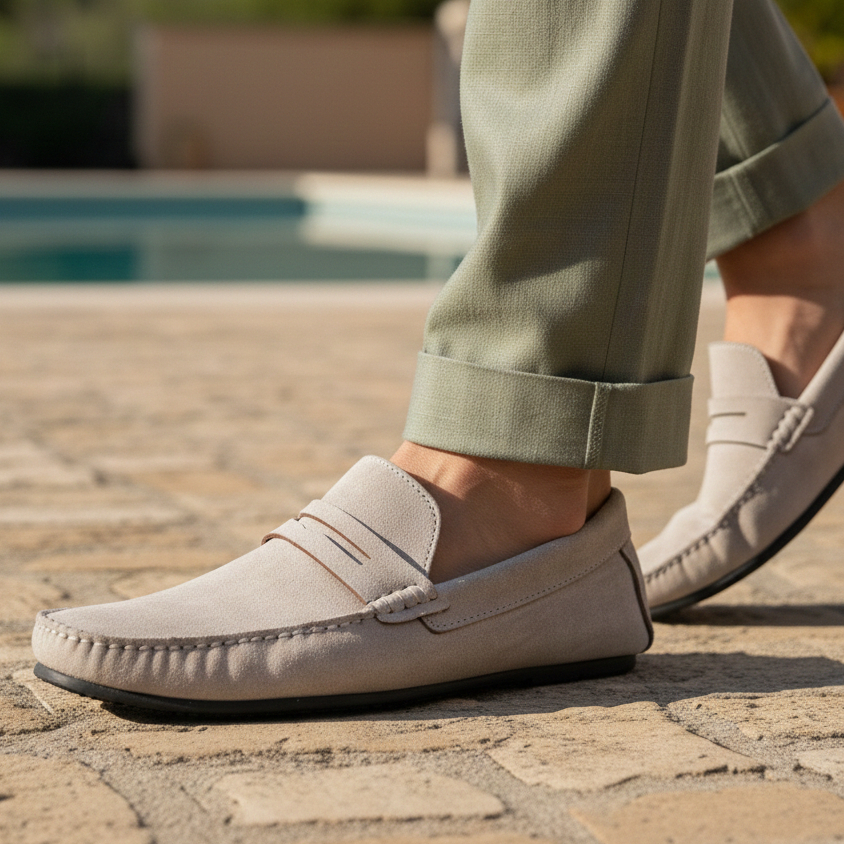 Drive Mocassim Masculino Casual Em Camurça Estilo Dia a Exclusivo Leve Confortável