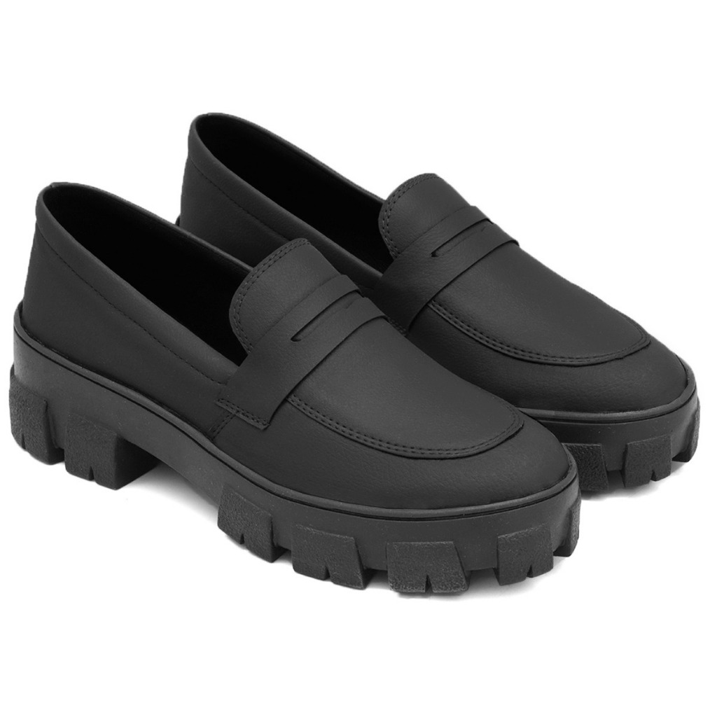 Mocassim Feminino Plataforma Sola Tratorada Confortável