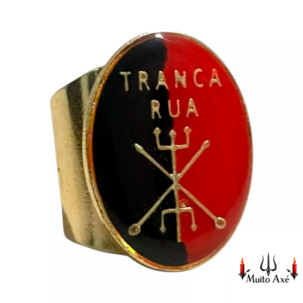 Anel Exu Tranca Rua Tridente Ajustável Destranca Rua Tranca Rua das Almas Umbanda